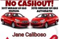 2018 mirage gls at ZERO DOWNPAYMENT for sale-0