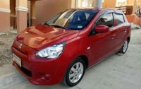 Red Mitsubishi Mirage 2015 for sale in Davao City