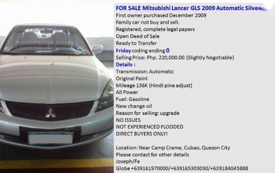 Mitsubishi Lancer GLS 2009 for sale 